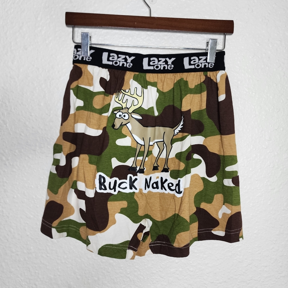 Lazy One Novelty Boxer Sleepr Shorts Buck Naked Men's Size Medium NWT - Picture 4 of 7